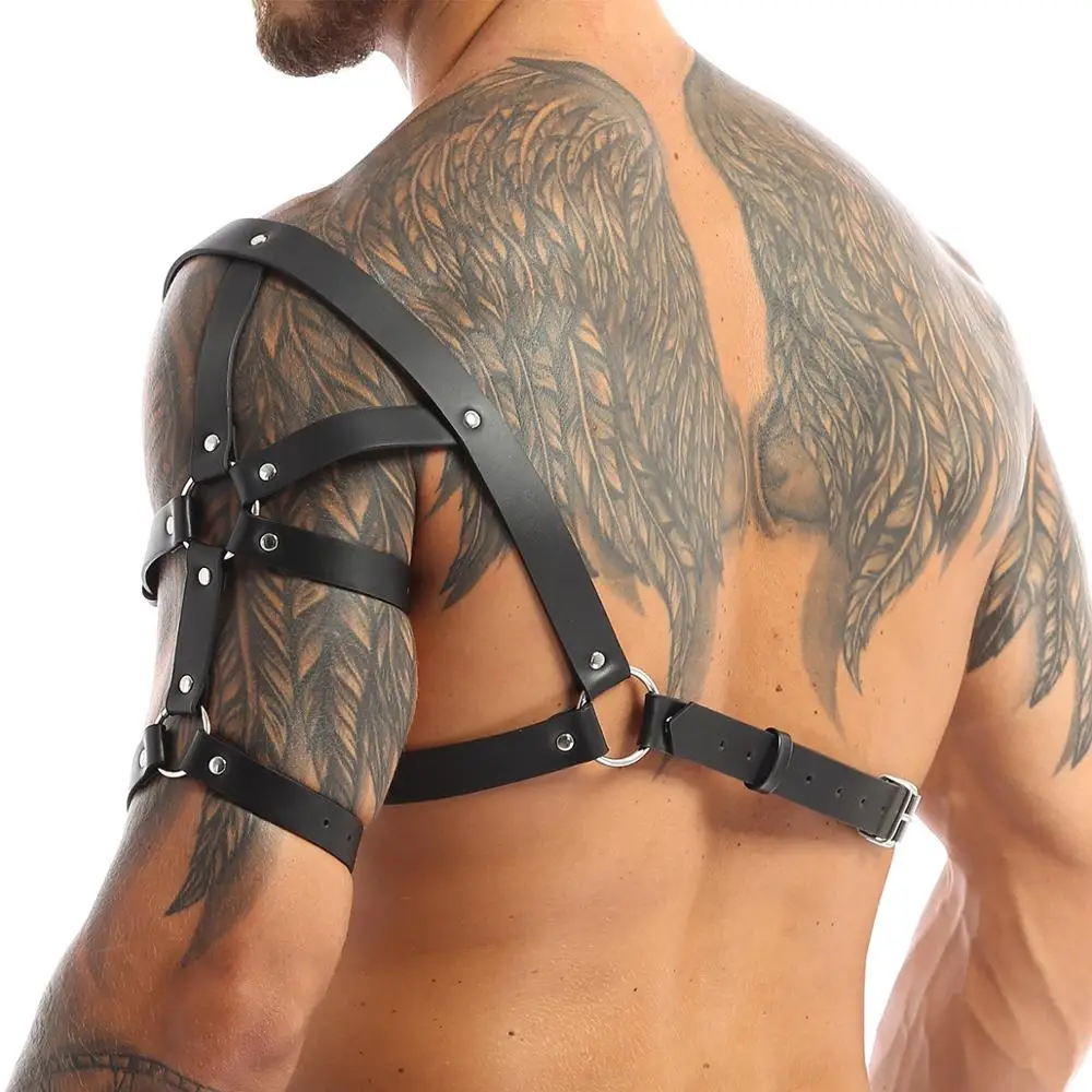 Мужской ремень для связывания гибкий кожаный мужской на одно плечо нагрудный