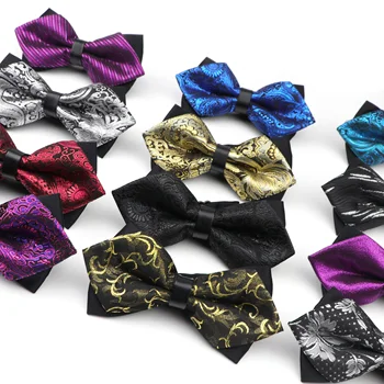 

Men's Bow Tie Pointed Floral Butterfly Knot Mens Accessories Luxurious Bowtie Gold Cravat Formal Suit Wedding Ceremony Ties