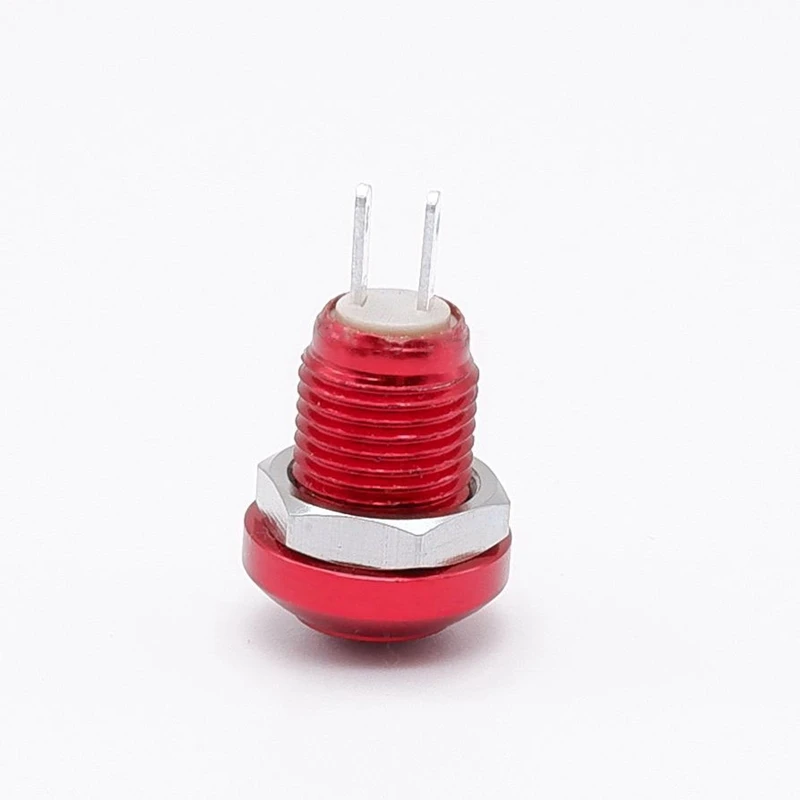 8mm Push Button Switch Momentary Metal Horn Doorbell Bell  Car Auto Engine PC Power Start Starter Red Green Black Blue NO