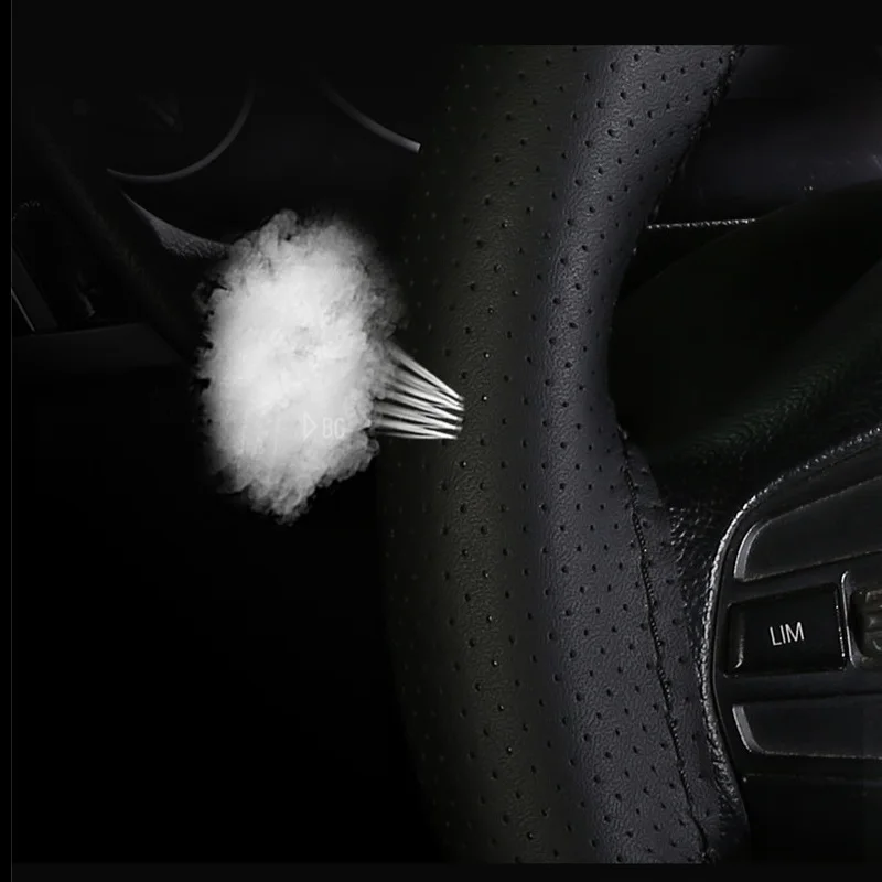 Deluxe Carbon Fiber Hand-stitched Leather Steering Wheel Cover
