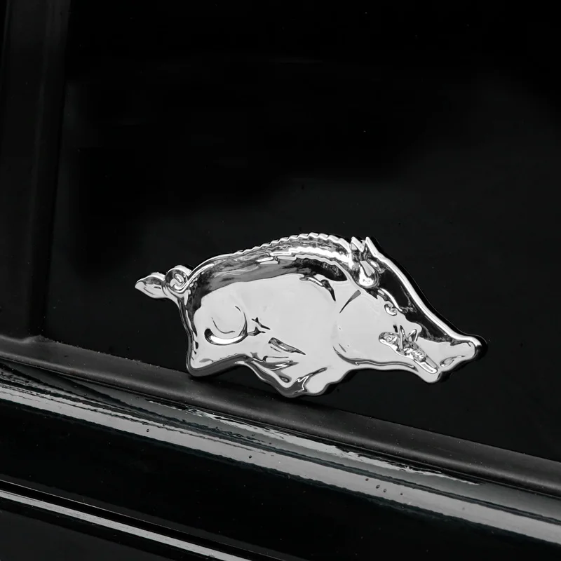 Wild Boar Metal Emblem Creative Chrome Wild Pig Badge Car Styling Funny Decorative Sticker