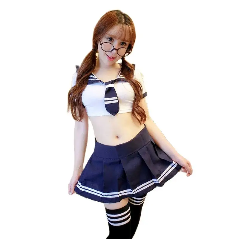 Women Japanese Sailor School Girl Uniform Nightclub Halloween Fancy Outfits 