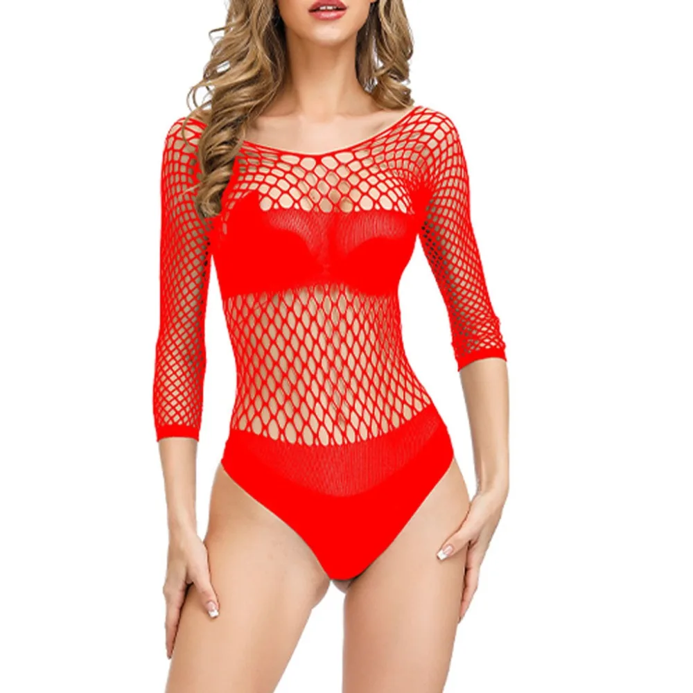 new fishnet underwear elastic sexy underwear sexy dress mesh dress transparent tight bag hip skirt babydoll Transparent hot NB3M