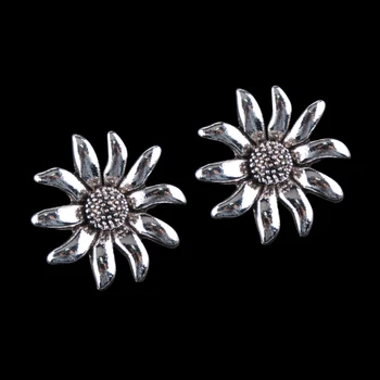

Bu-184 Sunflower Gold Color Metal Stud Earrings For Girls Fashion Women Big Floral Statement Earrings Party Jewelry