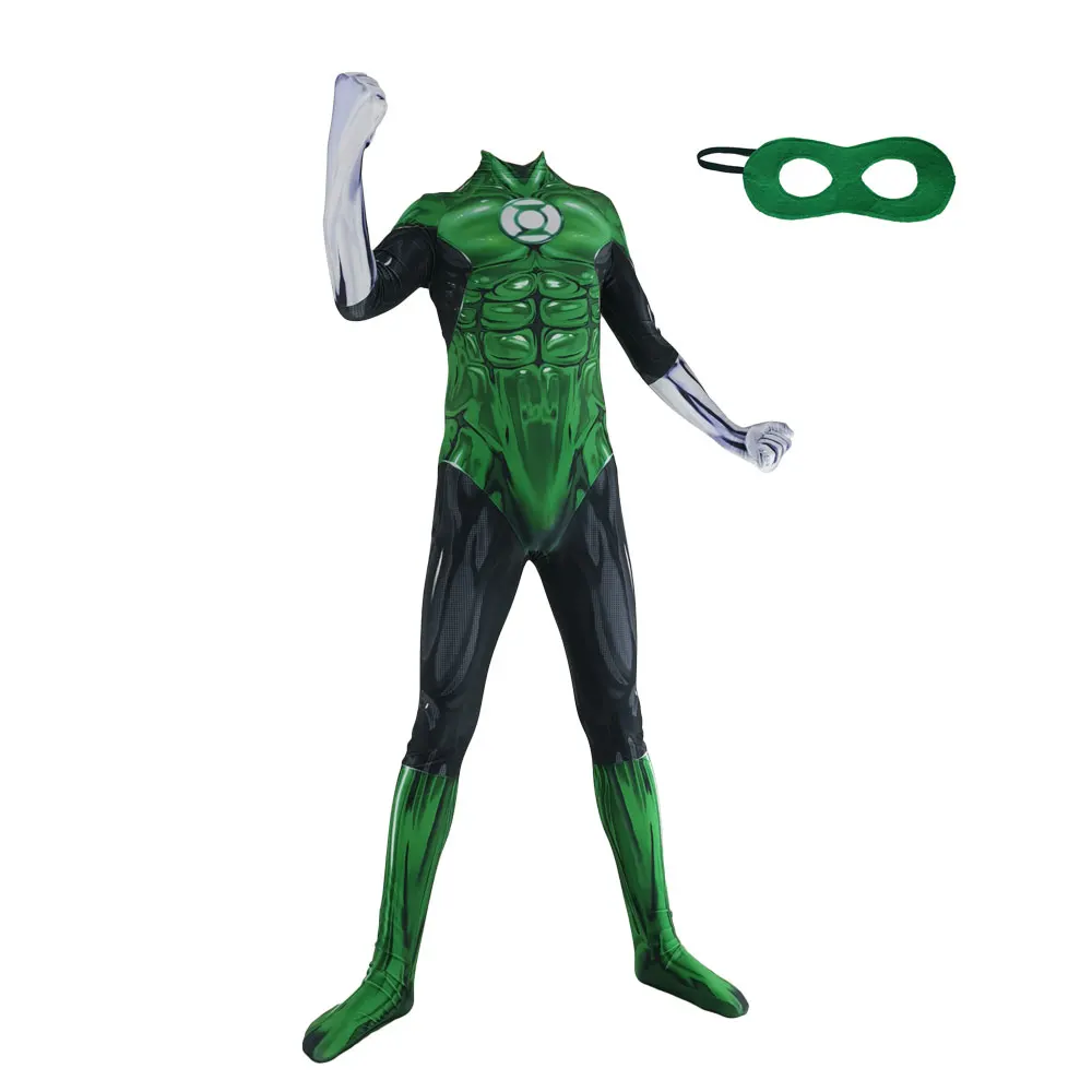 Green Lantern Emerald Knights Justice League Cosplay Costume Zentai Bodysuit 