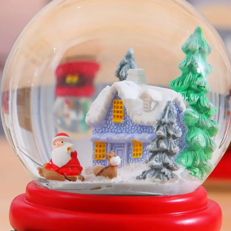 Lighting Music Box Santa Claus Elk Snow Old Man With A Bag Crystal Ball For Christmas Gift Tabletop Decoration Home Ornament Lighting Music Box Santa Claus Elk Snow Old Man With A Bag Crystal Ball For Christmas Gift Tabletop Decoration Home Ornament