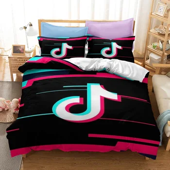 

Bedding Set Tik-Tok 3D HD Print Duvet Cover Set Soft Comforter Case Bedroom Comforter Set Queen Size Home Decor Gifts
