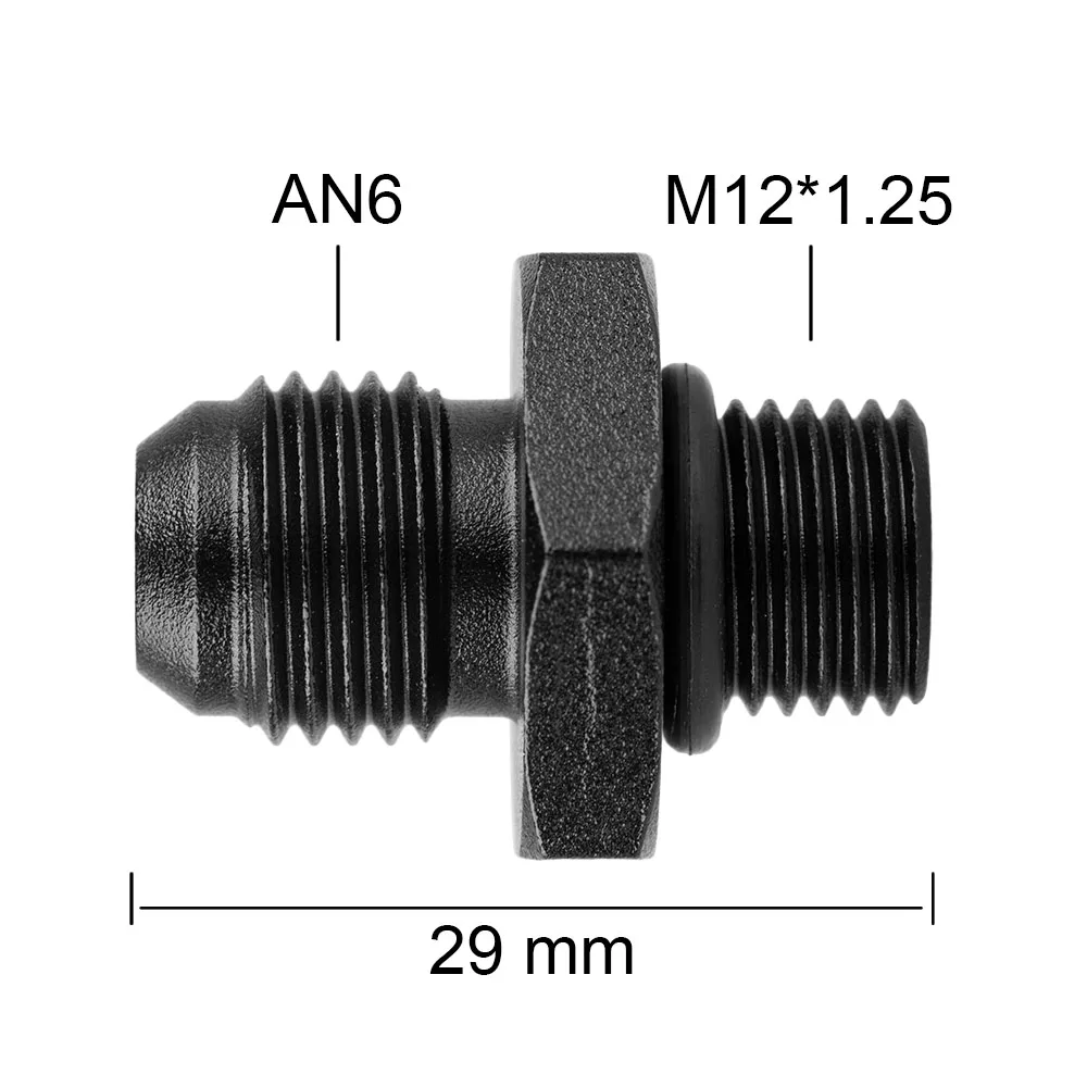 2 Piezas Negro AN8 8 An A M16x1.5 Métrico Adaptador Recto Macho