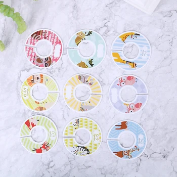 

12Pcs DIY Baby Clothing Size Dividers Plastic Cloth Marking Ring Garment Size Tags Round