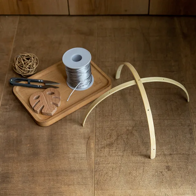 3 Colors Baby Wooden Bed Bell Bracket Mobile Hanging Rattles Toy Assembly Rattles Bracket Wooden Bed Bell Accessories 2