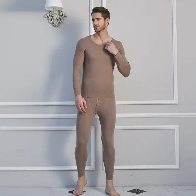 coffee XL for man Xiaomi термобелье мужские Круглый воротник хлопковые брюки свитер джемпер термобелье зимний комплект - Цвет: coffee XL for man