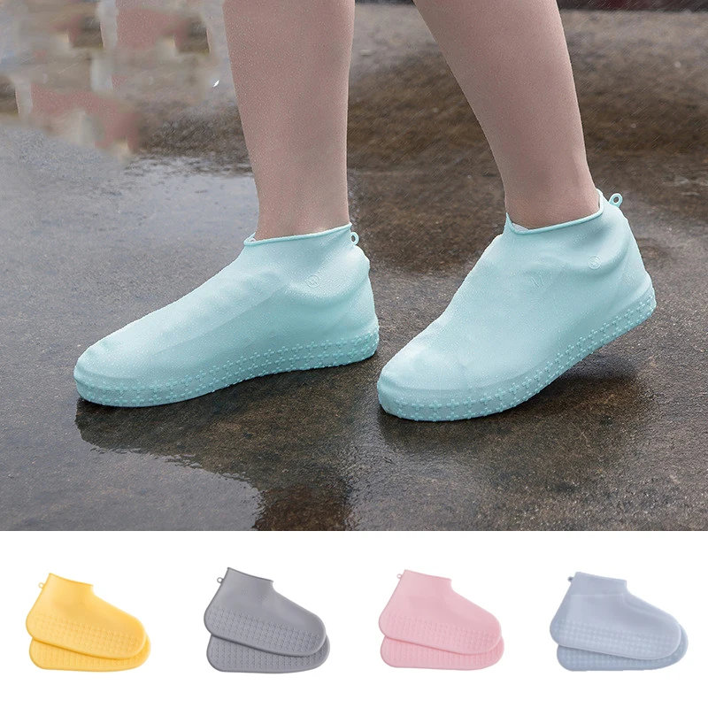 

Waterproof Shoe Covers Cycling Rain Reusable Overshoes Silicone Latex Elastic Shoe Covers Protect Shoes Accessories Dust Covers