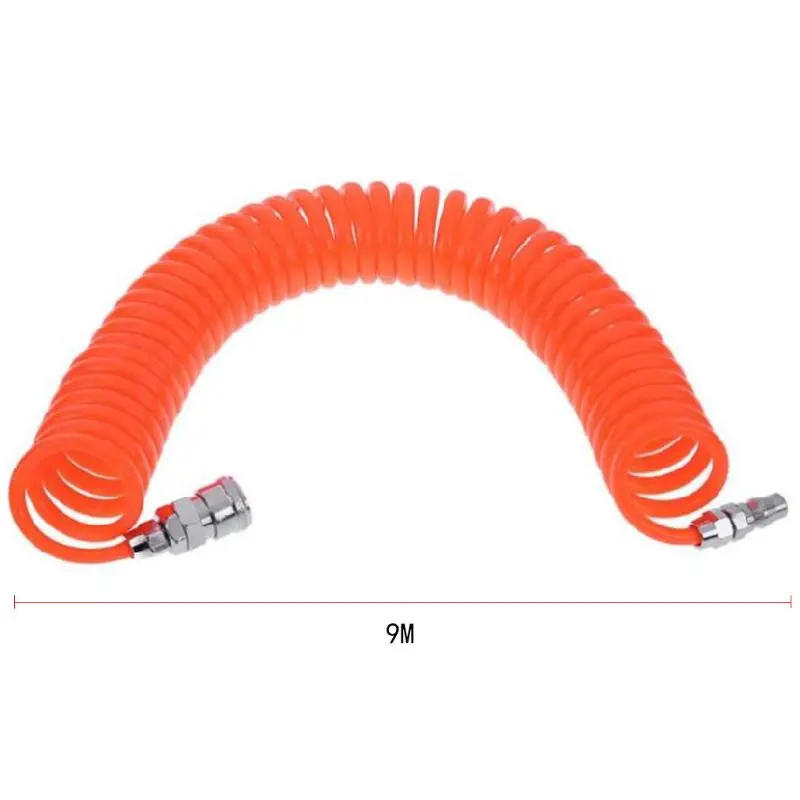 

9m Air Compressor Hose Tube Polyurethane Spring Coupler Portable Tube Connector Pneumatic Components PP20 + SP20