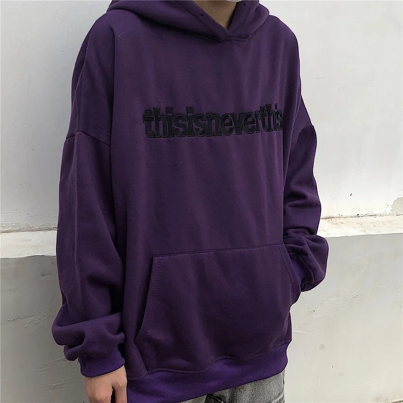 Woherb Harajuku Bf толстовки для женщин Письмо вышивка длинный рукав пуловер с капюшоном, толстовка Свободный Ретро кардиган-пончо 90678