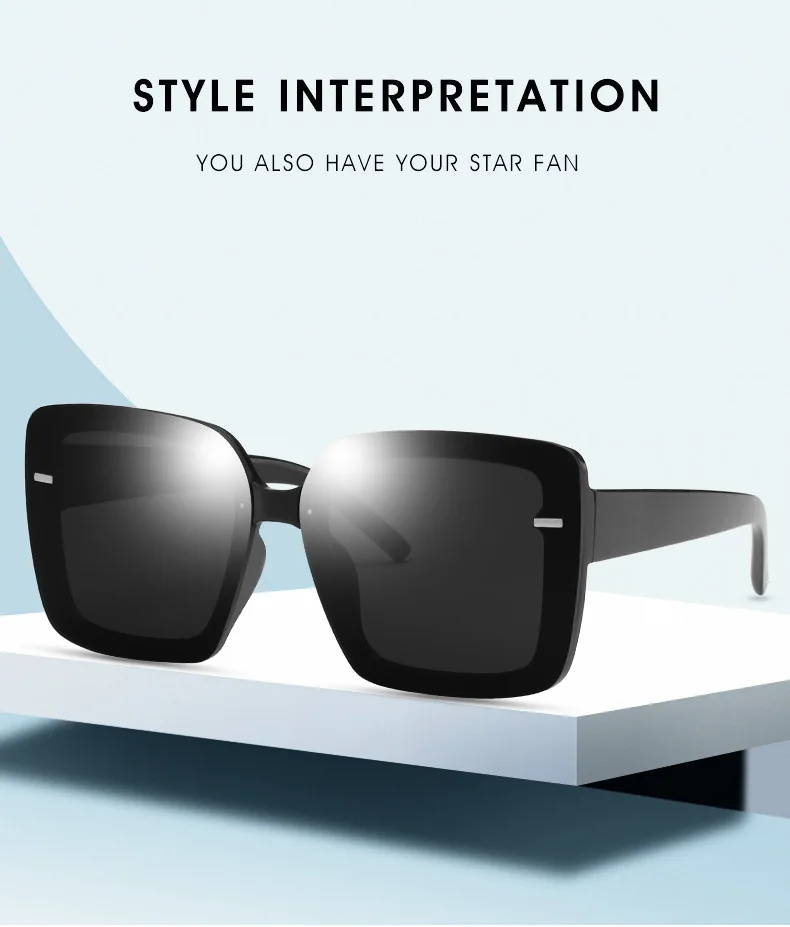 Big frame square rice nail sunglasses new European and American ins street style sunglasses women 2021 fashion trend sunglasses designer sunglasses for women