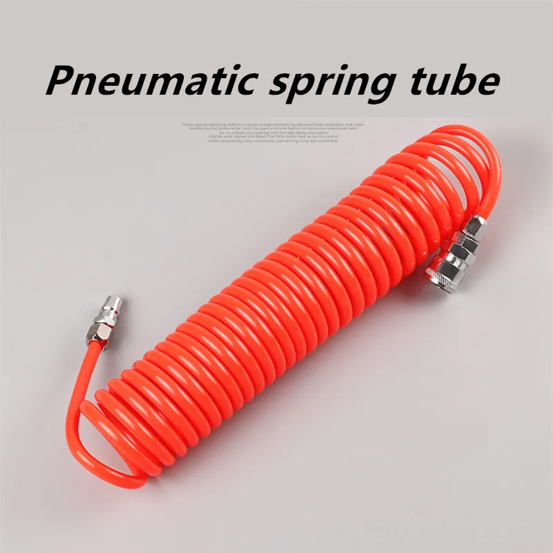 

PU 8mm x 5mm Polyurethane Air Compressor Hose Tube Flexible Air Tool With Connector PU0805 Spring Spiral Pipe 8*5