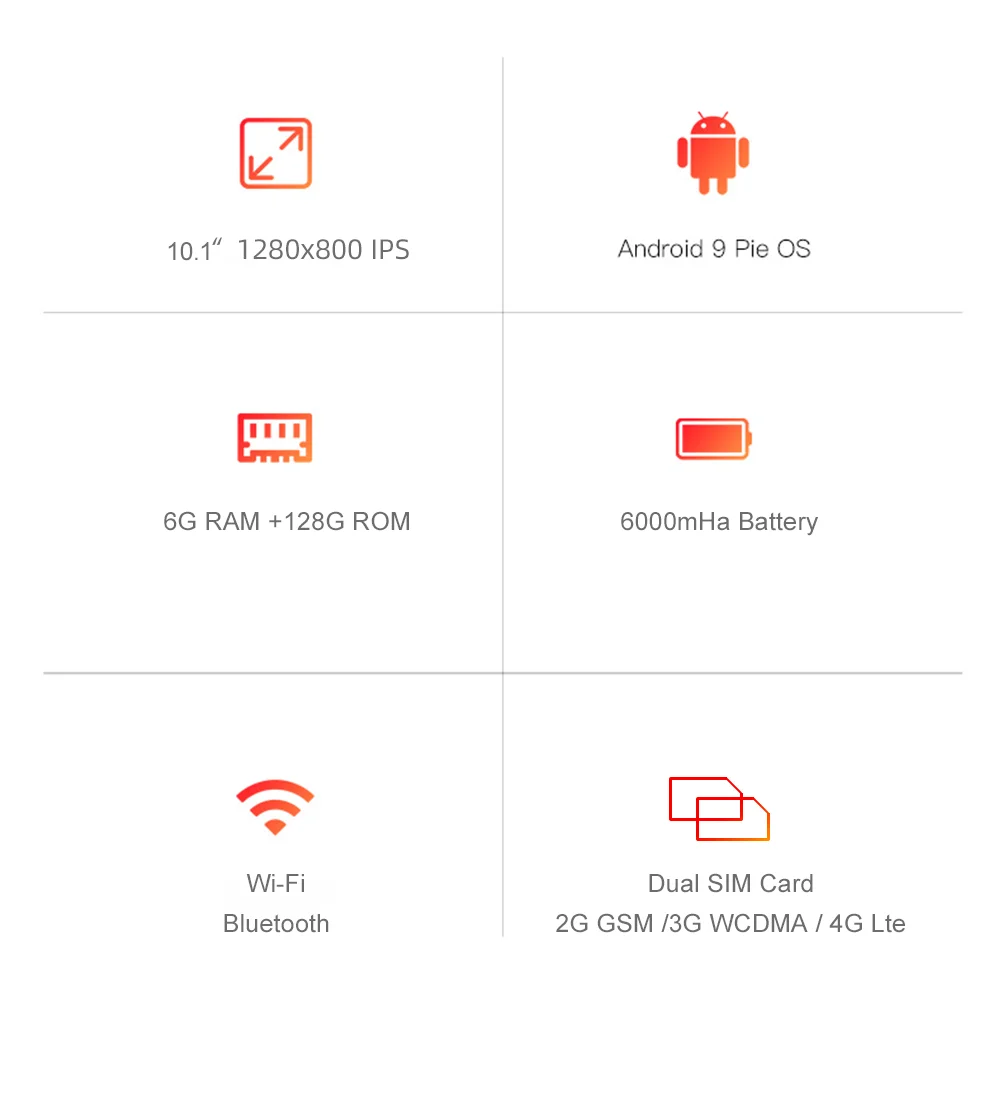 4G FDD LTE 10,1 дюймов планшетный ПК Android 9,0 Восьмиядерный ОЗУ 6 Гб ПЗУ 128 Гб Смартфон Две сим-карты wifi gps планшеты 10 10,1