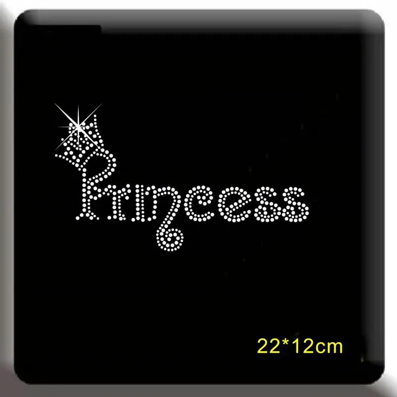 

2pc/lot Crown princess patch designs iron on transfer hot fix rhinestone transfer motifs iron on applique patches shirt