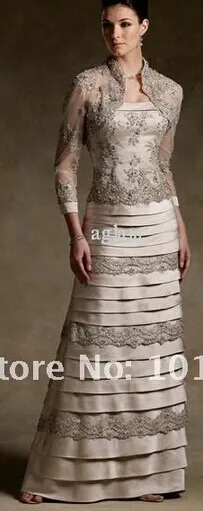 На заказ, Аппликации, бисероплетение, vestido de festa, дизайн, сексуальные,, длинные платья для матери невесты с жакетом