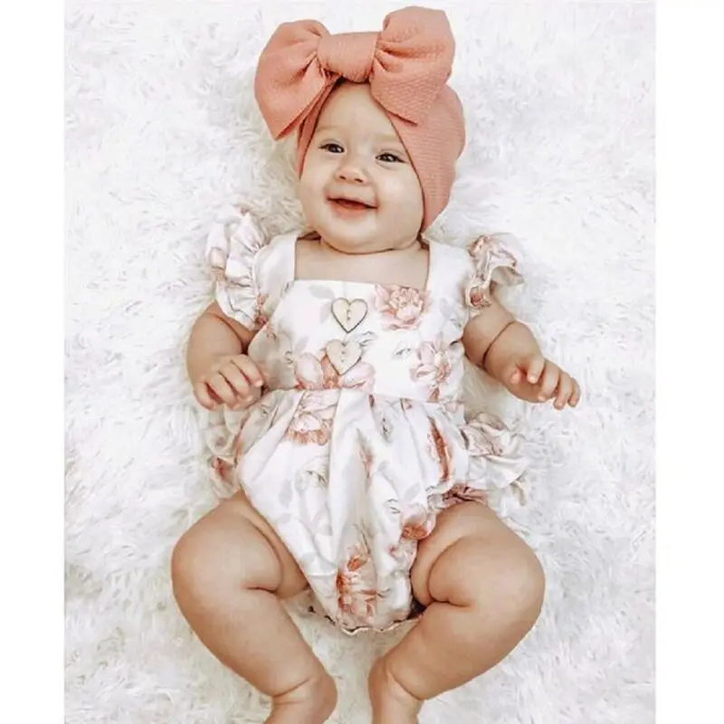 

Pudcoco Brand New Newborn Infant Baby Girl Clothes Ruffle Sleeve Floral Romper Summer Outfit 0-24M