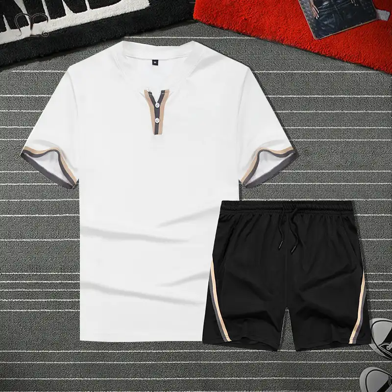 ヒップホップトラックスーツ男性ファッションtシャツ男性スーツブランドセット男性vネックtシャツトップス ショーツ夏の汗スーツ男性ジョギングスポーツウェア メンズセット Aliexpress
