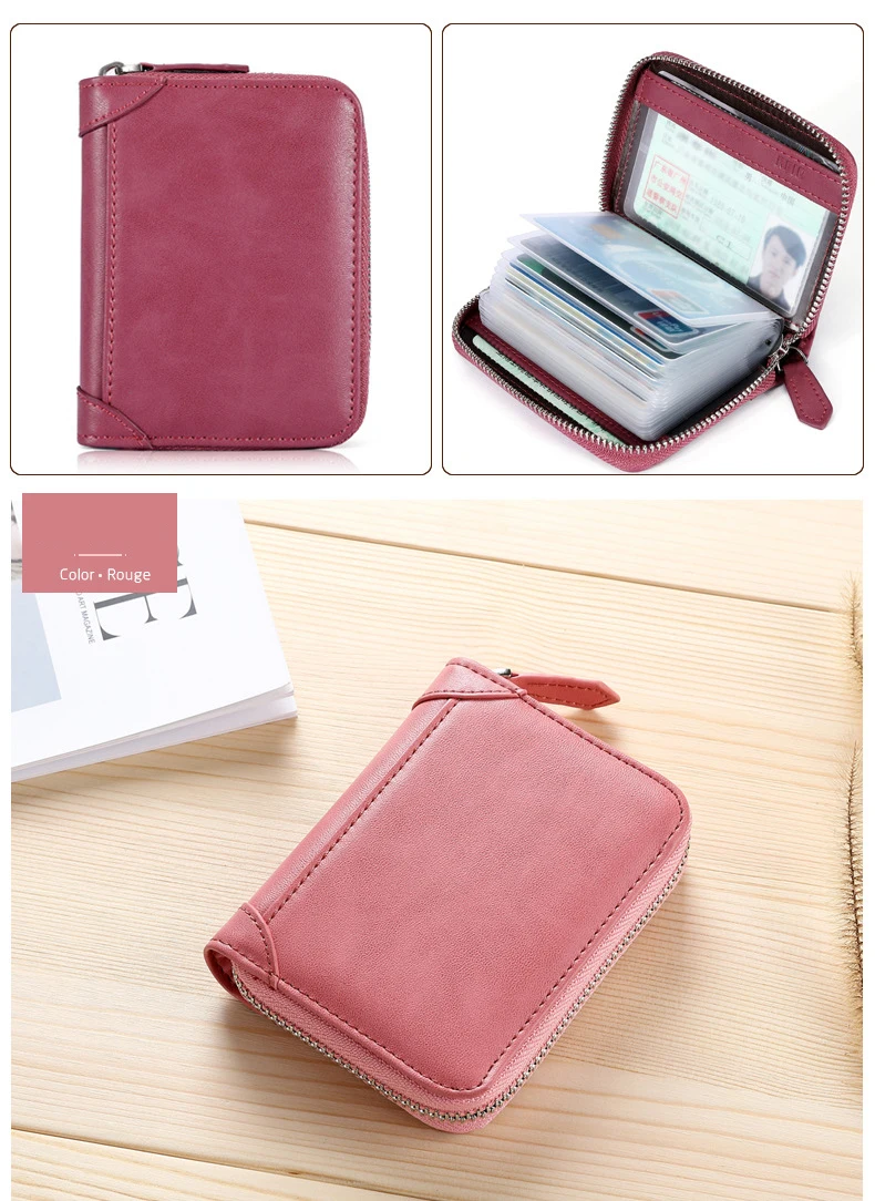 SOUTH GOOSE New Genuine Leather Card Wallet Anti-RFID Men Business Credit Card Holder Women ID Passport Purse Multi-card Clutch