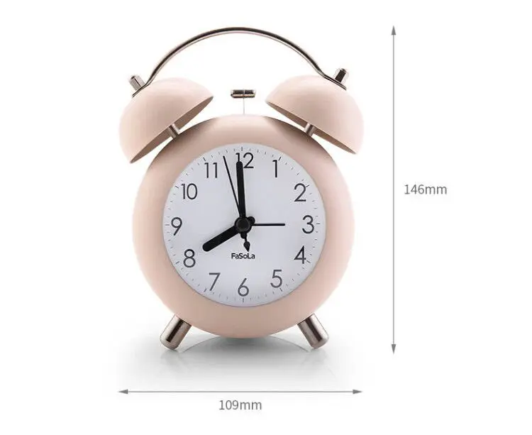 Japanese Style Creative Cute Alarm Clock Children Fashion Desktop Remind Clock Students Wake up Alarm Bedside Metal Bell