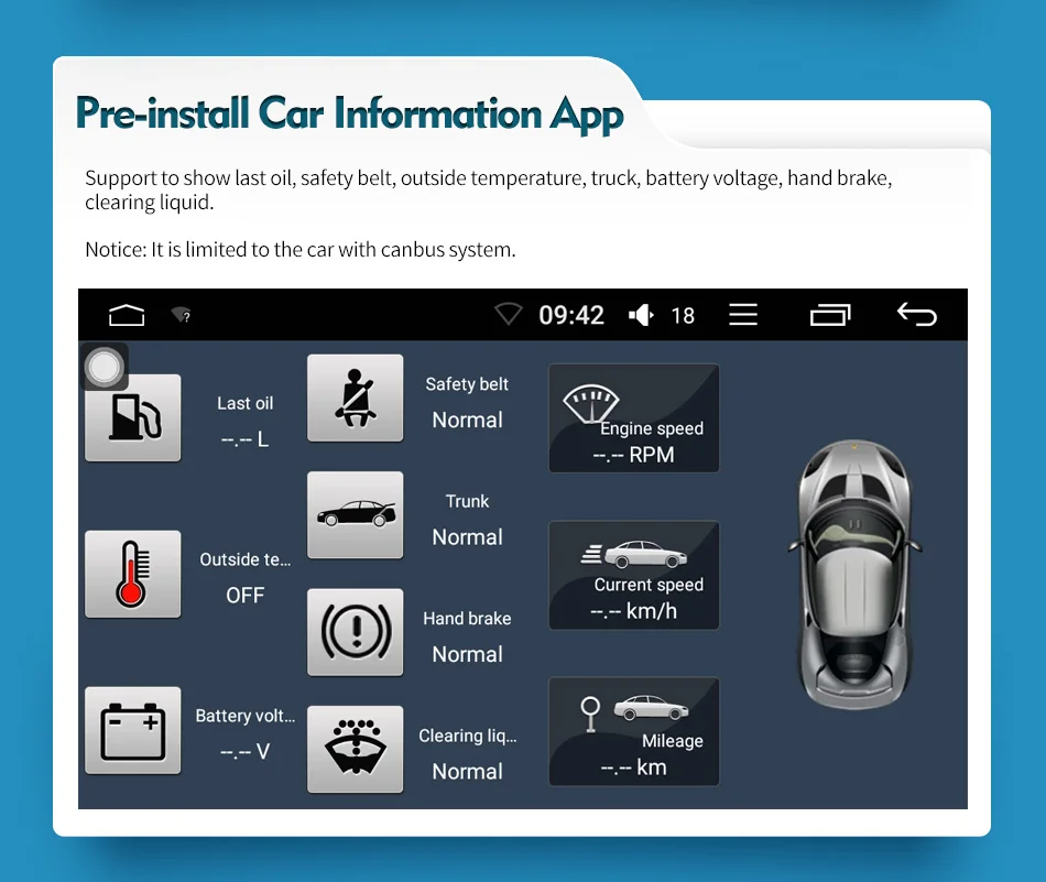 Excellent 8"Head Unit  BT WIFI Android 8.1 Car Radio Stereo For Volkswagen VW Passat Skoda Golf GPS Navigation NO DVD Player Steering Whee 12