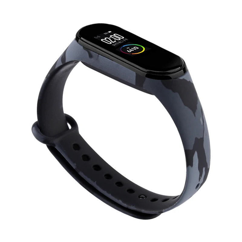 7370 Для Mi band 4 3 ремешок силиконовый ремешок с принтом для Xiaomi Mi Band 3 Заменить браслет камуфляж для браслета Mi band 4 - Цвет ремешка: 7370
