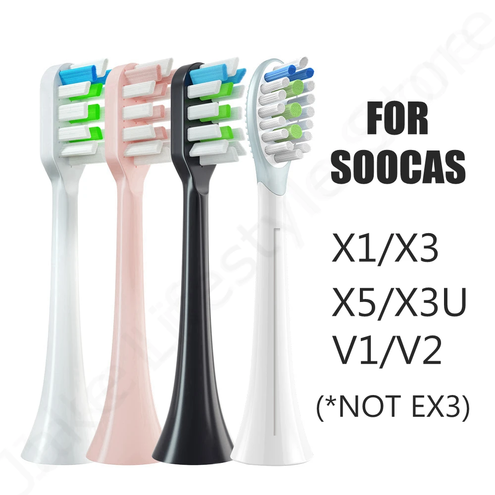 3-5 sztuk szczotka wymienna głowica do Soocas X3 Oclean X Mijia T100 T300 T500 elektryczna szczoteczka ultradźwiękowa Soocare dysze 3 3-5 sztuk szczotka wymienna głowica do Soocas X3 Oclean X Mijia T100 T300 T500 elektryczna szczoteczka ultradźwiękowa Soocare dysze 3