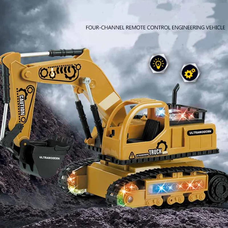 FBIL-4Ch Simulation Rc Excavator Toys With Music And Light Children'S Boys Rc Truck Toys Gifts Rc Engineering Car Tractor Toy FBIL-4Ch Simulation Rc Excavator Toys With Music And Light Children'S Boys Rc Truck Toys Gifts Rc Engineering Car Tractor Toy