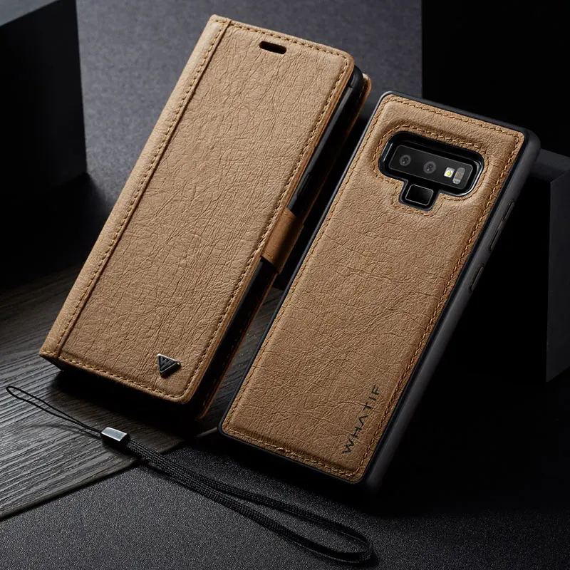 Чехол WHATIF для samsung Galaxy Note 10 9 8 S8 S9 S10 E Plus S7 Edge Водонепроницаемая задняя крышка чехол из крафт-бумаги кожаный бумажник чехол - Цвет: Коричневый