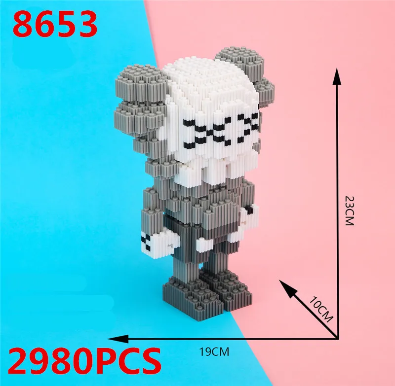 Продажа Для Kaws кукольный череп мультфильм модель строительные блоки кирпичи Дети DIY рождественские подарки игрушки Алмазная кукла взрослая пресс р...