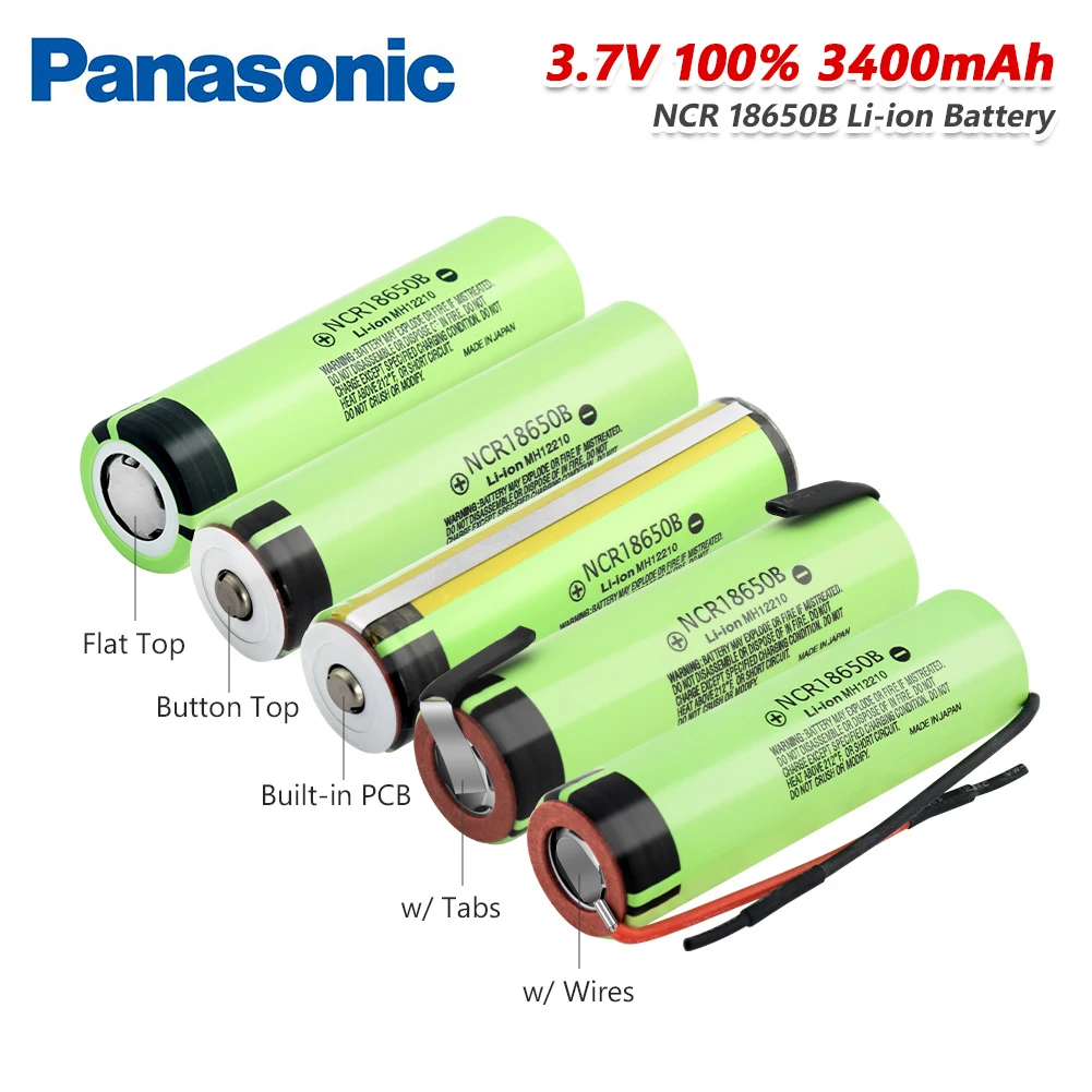 Высокий расход 20A NCR 18650B аккумулятор 3,7 V 3400mAh аккумуляторные батареи с вкладками/линиями Кнопка сверху/плоский внешний аккумулятор фонарик