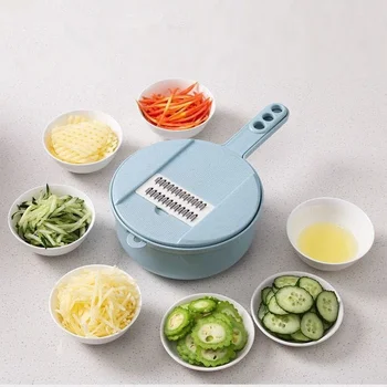 

12pcs Set Vegetable Cutter Multi Function Food Processors Kitchen Shredder Grater Slicing Cut Dicing Shredded Potatoes Cabbage