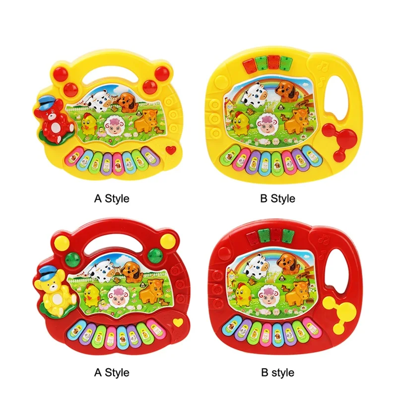 

2 Types Farm Animal Sound Kids Piano Music Toy Musical Animals Sounding Keyboard Piano Baby Playing Type Musical Instruments