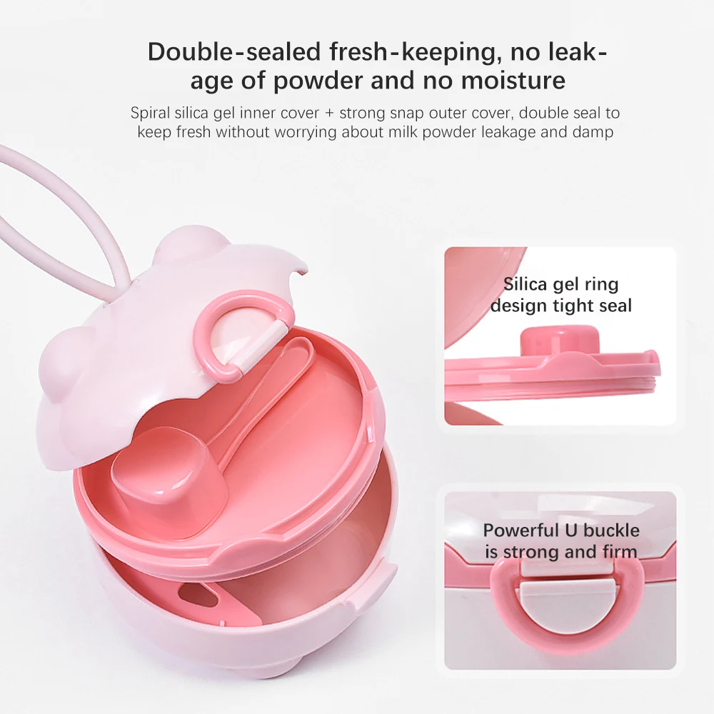 Milk Powder Box Baby Milk Powder Portable Cute Pig Food Storage Box Essential Cereal Infant Toddle Snacks Container NO BPA portable food storage box baby food storage containers baby milk powder dispenser