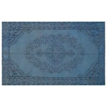 

Handmade Blue Vintage Overdyed Turkish Area Rug 163x263 Cm-5'4''X8'8''