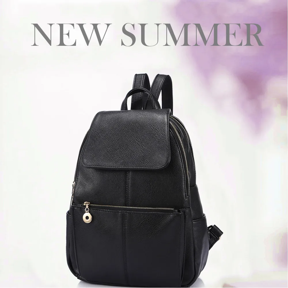 Backpack Girl Student Black Backpack Travel England College Backpack Female Multifunctional Black ziper Ladies School Backpack