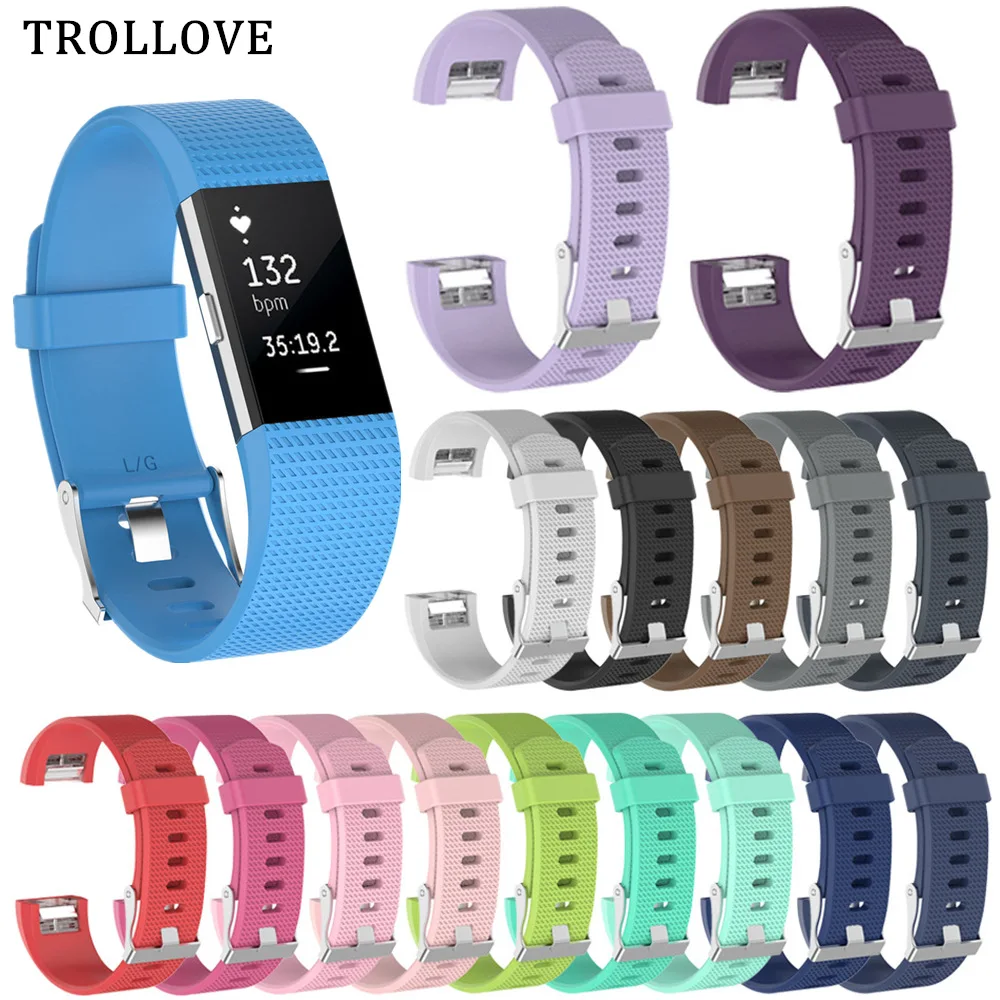 Сменный ремешок для часов Fitbit Charge 2 мягкий силиконовый наручных Fit bit умные