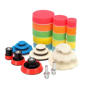

29PCS/Set Polishing Pad Self Adhesive Durable Practical Sponge Polisher Polishing Pads Kit for Automobile