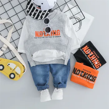 

0-4 years High quality spring boy girl clothing set 2019 new casual fashion kid suit children baby clothes hoodies+pant+coat