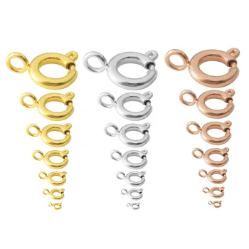 

5PCS/lot 5-18mm Gold Silver stainless steel Round Claw Spring End Clasps Necklace Bracelet Connector for DIY Jewelry Making