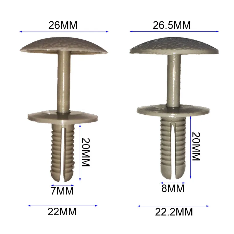 20 шт 7 мм 8 мм бежевый серый пластиковый крепеж зажим защелки для автомобильных дверей внутренняя отделка приборной панели фиксатор нажимной штырь монтажный зажим для Benz Volvo