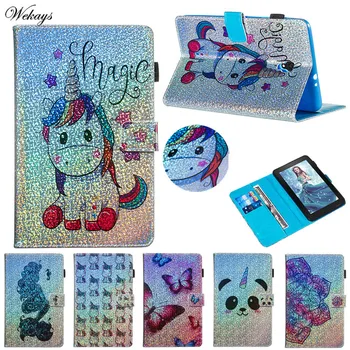 

Wekays For Samsung Tab A 8.0 SM-T380 Cartoon Glitter Leather Fundas Case For Samsung Galaxy Tab A 8.0 2017 T380 T385 Cover Cases