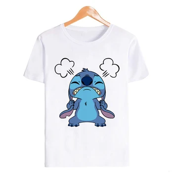 

Cute Lilo Stitch Harajuku Women T shirts Fashion Kawaii T-Shirt Adventure comedy Lovely Casual Cartoon Printed Tops Female
