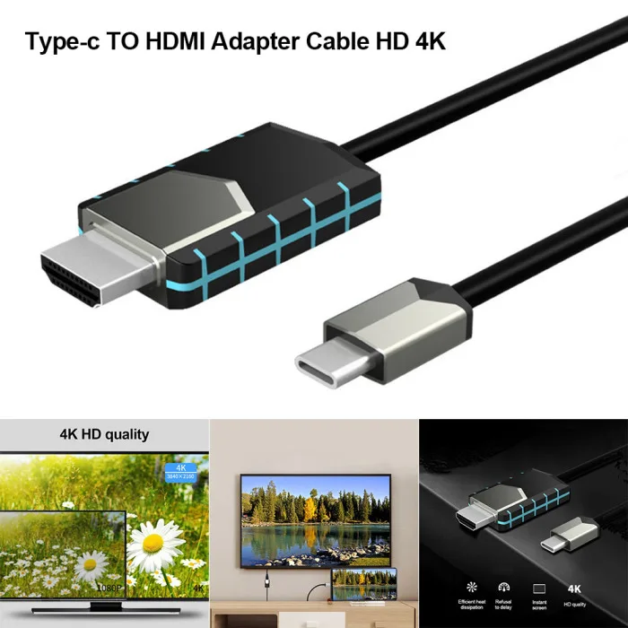 Адаптер usb type-C к HDMI 4K 30HZ 2M кабель преобразования для мобильных ПК AS99