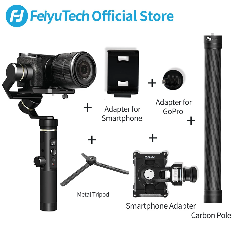 tripod pole adpter FeiyuTech G6 Plus 3-Axis ручка брызг карданный стабилизатор для экшн-камеры GoPro Hero 5 6 смартфонов беззеркальных карман Камера Feiyu G6P - Цвет: tripod pole adpter