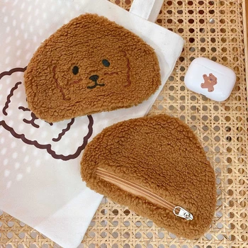 

Cartoon Plush Dog Card Holder Wallet Change Purse Organizer Pocket Coin Bag Q1QA