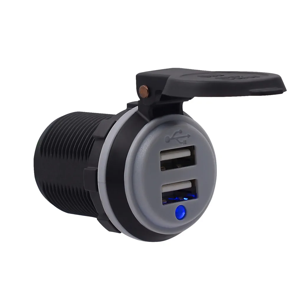 Двойной Usb Led Зарядное устройство Разъем Напряжение вольтметр Панель мотоцикл автомобиль 4.2a зарядное устройство для мобильного телефона Быстрая зарядка для huawei D2